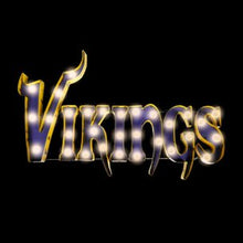 Load image into Gallery viewer, Minnesota Vikings Lighted Recycled Metal Sign