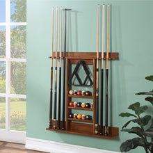 Load image into Gallery viewer, HB Home Walnut Mist Billiards Wall Rack