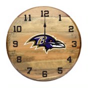 Load image into Gallery viewer, Baltimore Ravens Oak Barrel Clock