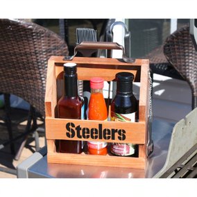 Pittsburgh Steelers Wood BBQ Caddy