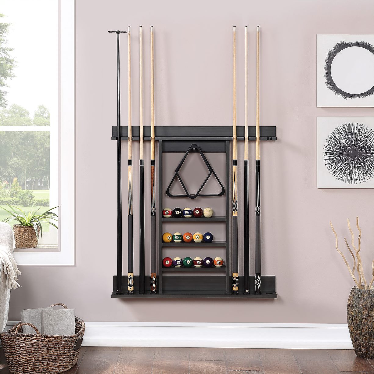 HB Home Kona Billiards Wall Rack