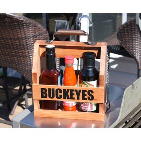 Ohio State Buckeyes Wood BBQ Caddy