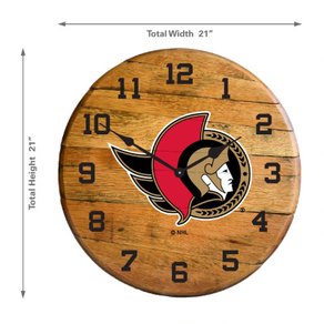 Ottawa Senators Oak Barrel Clock