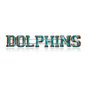 Miami Dolphins Lighted Recycled Metal Sign