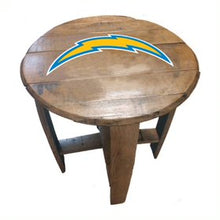 Load image into Gallery viewer, Los Angeles Chargers Oak Barrel Table