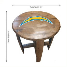 Load image into Gallery viewer, Los Angeles Chargers Oak Barrel Table