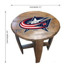 Load image into Gallery viewer, Columbus Blue Jackets Oak Barrel Table