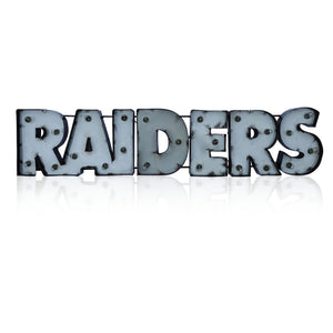 Las Vegas Raiders Lighted Recycled Metal Sign