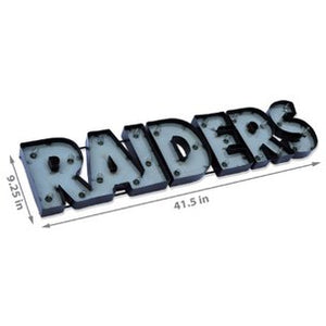 Las Vegas Raiders Lighted Recycled Metal Sign