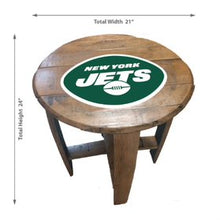 Load image into Gallery viewer, New York Jets Oak Barrel Table