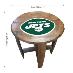 New York Jets Oak Barrel Table