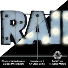 Load image into Gallery viewer, Las Vegas Raiders Lighted Recycled Metal Sign