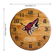 Load image into Gallery viewer, Arizona Coyotes Oak Barrel Clock