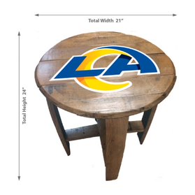 Los Angeles Rams Oak Barrel Table