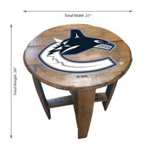 Load image into Gallery viewer, Vancouver Canucks Oak Barrel Table