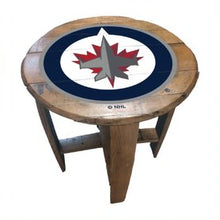 Load image into Gallery viewer, Winnipeg Jets Oak Barrel Table