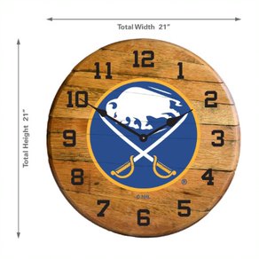 Buffalo Sabres Oak Barrel Clock