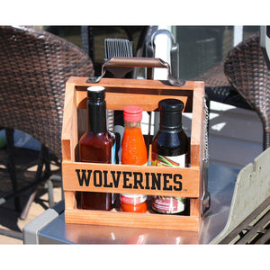 University of Michigan Wood BBQ Caddy