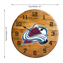 Load image into Gallery viewer, Colorado Avalanche Oak Barrel Clock