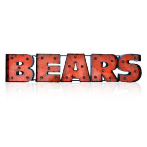 Chicago Bears Lighted Recycled Metal Sign