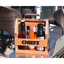 Load image into Gallery viewer, Kansas City Chiefs Wood BBQ Caddy