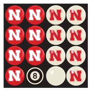 Nebraska Cornhuskers Billiard Balls with Numbers