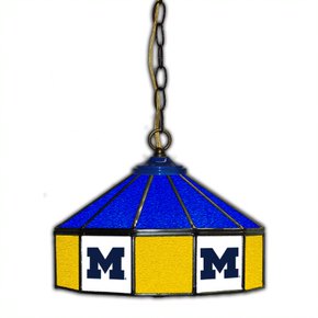 Michigan Wolverines 14-in. Stained Glass Pub Light
