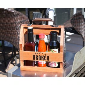 Seattle Kraken Wood BBQ Caddy