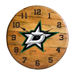 Dallas Stars Oak Barrel Clock
