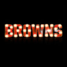 Load image into Gallery viewer, Cleveland Browns Lighted Recycled Metal Sign