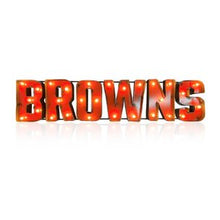 Load image into Gallery viewer, Cleveland Browns Lighted Recycled Metal Sign