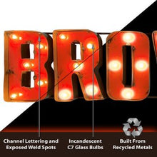 Load image into Gallery viewer, Cleveland Browns Lighted Recycled Metal Sign