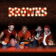 Load image into Gallery viewer, Cleveland Browns Lighted Recycled Metal Sign