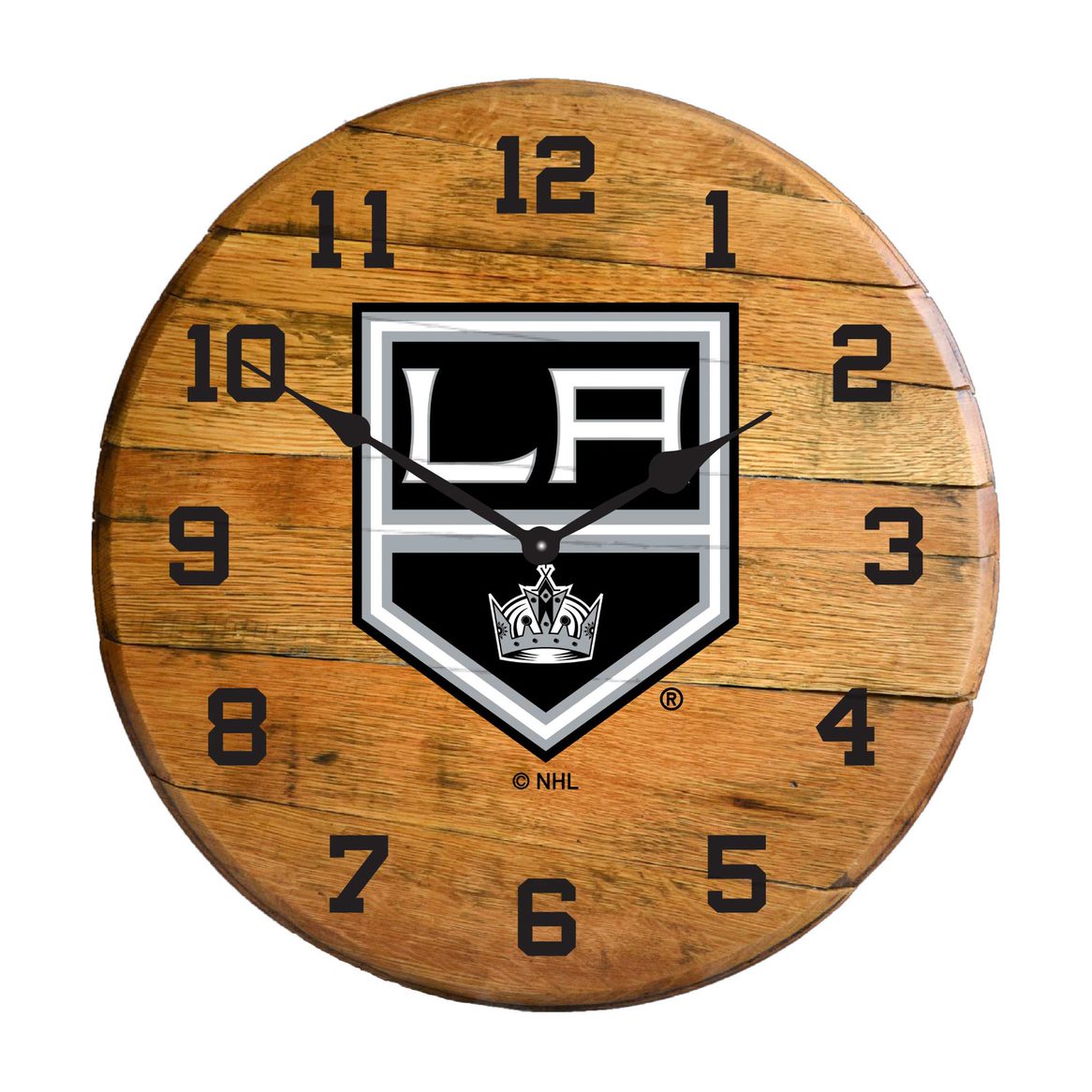 Los Angeles Kings Oak Barrel Clock