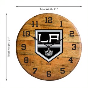 Los Angeles Kings Oak Barrel Clock