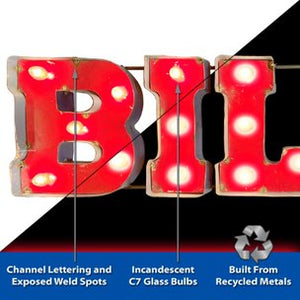 Buffalo Bills Lighted Recycled Metal Sign