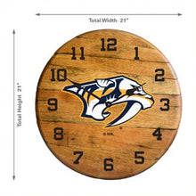 Load image into Gallery viewer, Nashville Predators Oak Barrel Clock