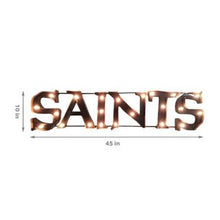 Load image into Gallery viewer, New Orleans Saints Lighted Recycled Metal Sign