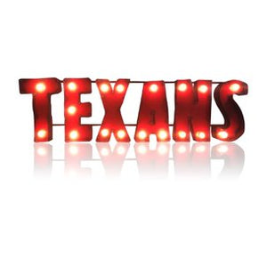 Houston Texans Lighted Recycled Metal Sign