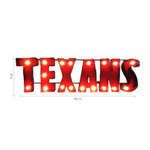 Load image into Gallery viewer, Houston Texans Lighted Recycled Metal Sign