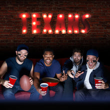 Load image into Gallery viewer, Houston Texans Lighted Recycled Metal Sign