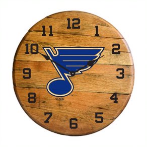 St. Louis Blues Oak Barrel Clock