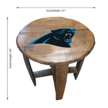 Load image into Gallery viewer, Carolina Panthers Oak Barrel Table