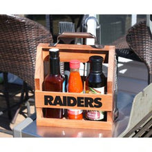 Load image into Gallery viewer, Las Vegas Raiders Wood BBQ Caddy