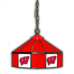 Wisconsin Badgers 14-in. Stained Glass Pub Light