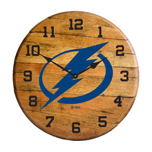 Load image into Gallery viewer, Tampa Bay Lightning Oak Barrel Clock