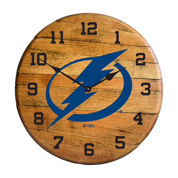 Tampa Bay Lightning Oak Barrel Clock