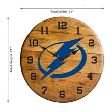 Load image into Gallery viewer, Tampa Bay Lightning Oak Barrel Clock
