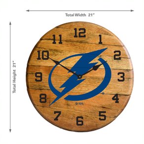 Tampa Bay Lightning Oak Barrel Clock