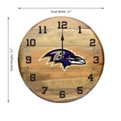 Load image into Gallery viewer, Baltimore Ravens Oak Barrel Clock